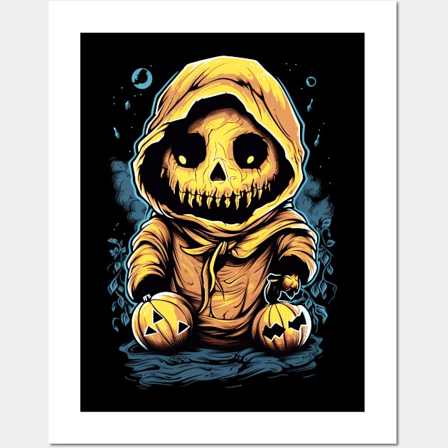 Eerie Halloween Ghoul Art - Spooky Season Delight Wall Art by Captain Peter Designs